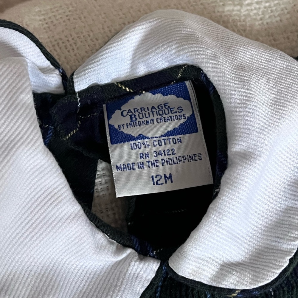 Vintage Carriage Boutique Navy Plaid Baby Dress - Picture 3 of 4